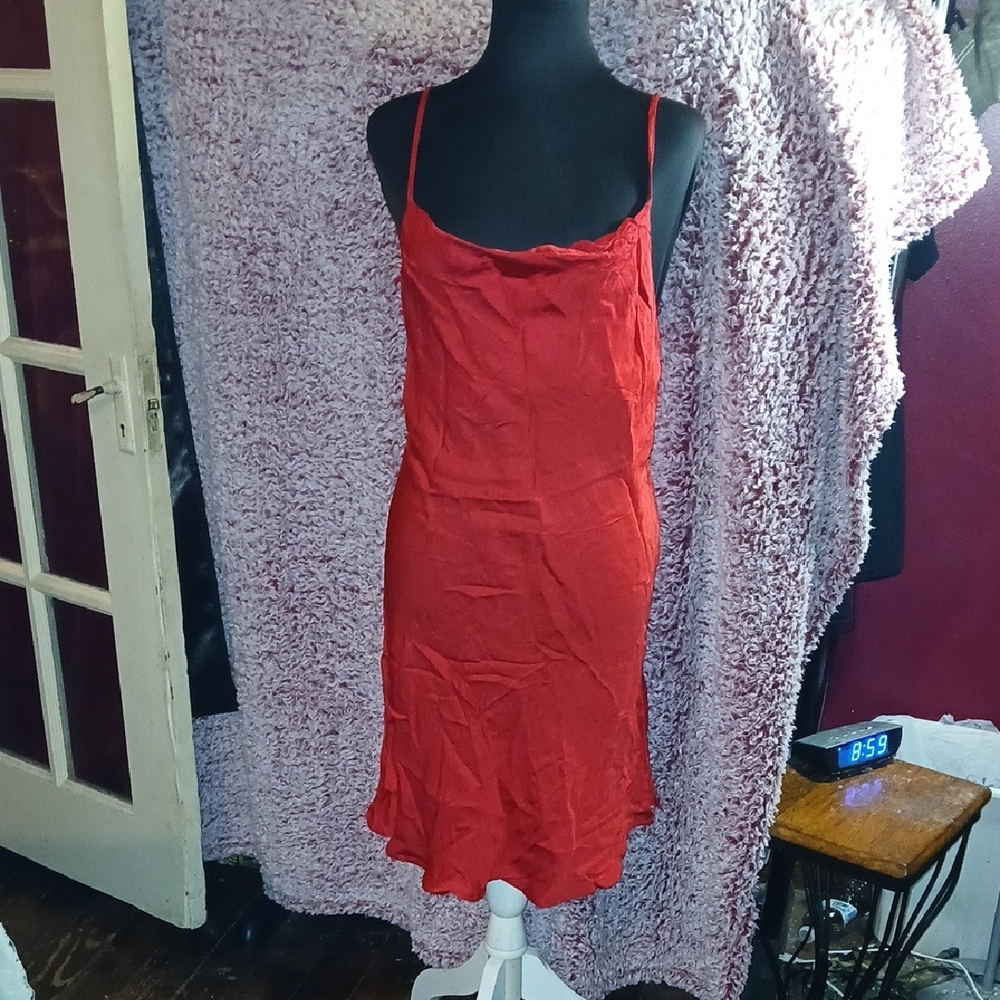 Vici Red Satin Chemise Slip